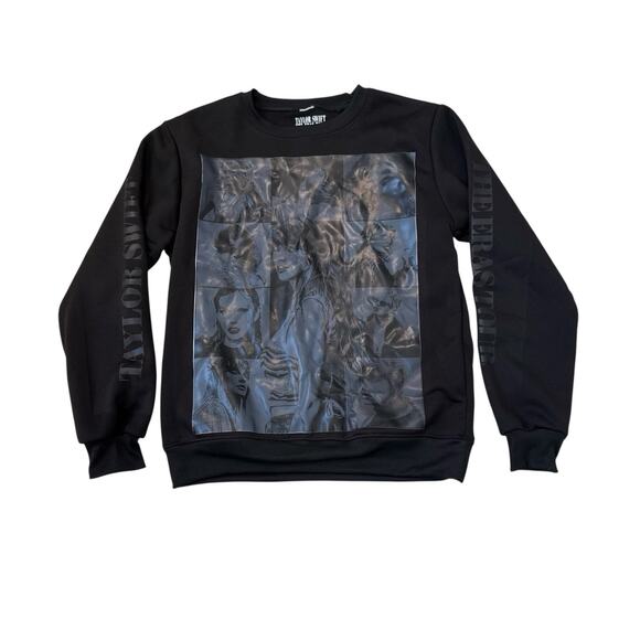 Taylor Swift The Eras Tour Concert Sweatshirt Swiftie Black Crewneck Size XS - Picture 1 of 6